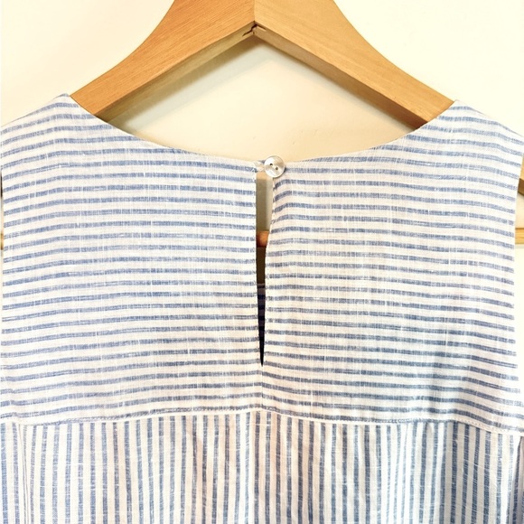 Tommy Bahama 100% Linen Blue Striped Sleeveless Dress - Picture 4 of 11